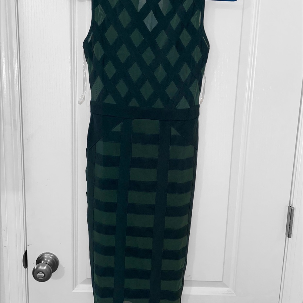 Windsor Mesh Hunter Green MIDI Dress
